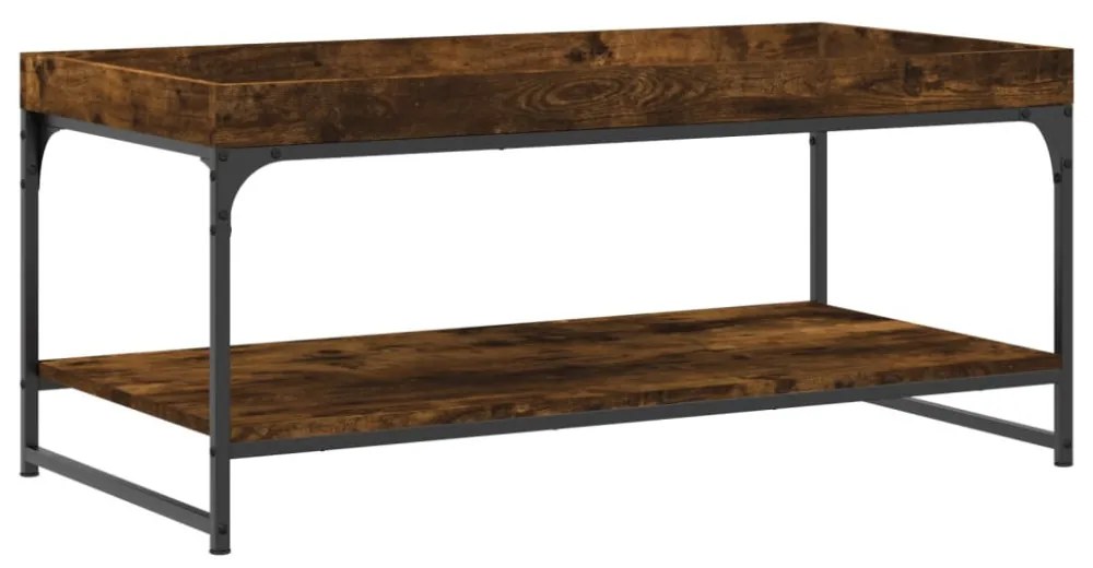 füstös tölgy színű szerelt fa dohányzóasztal 100x49x45 cm