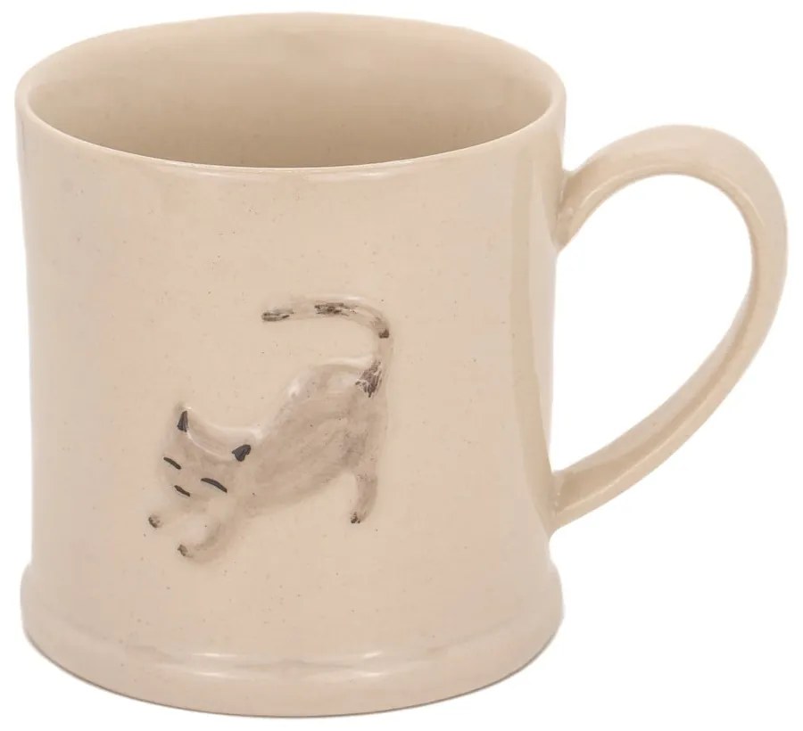 Bézs agyagkerámia bögre 225 ml Cat – Sass &amp; Belle