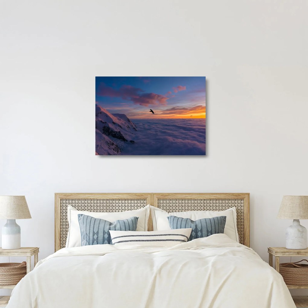 Kép naplementekor, Mt. blanc (üvegen) (70x50 cm)