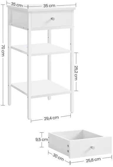 ARIN fehér éjjeliszekrény