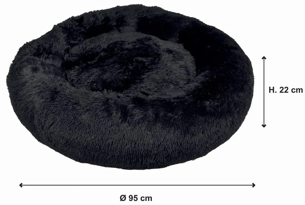 Fekete fekhely kutyáknak ø 95 cm – Love Story
