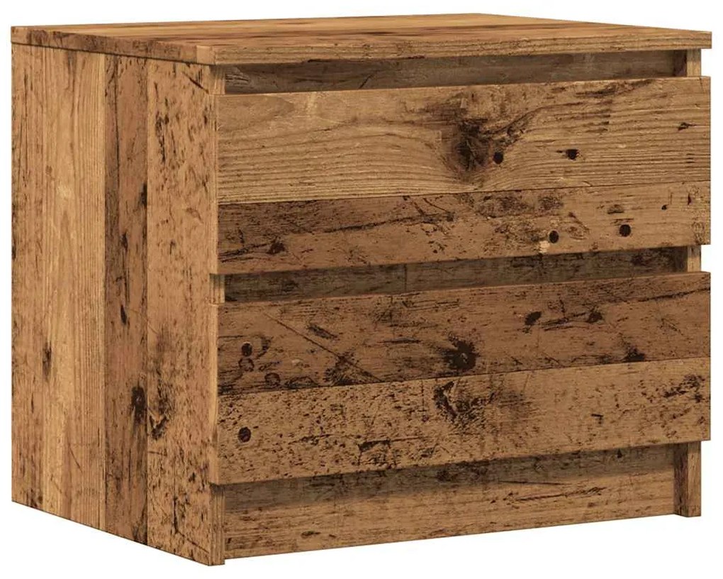 2 db antik fa színű szerelt fa éjjeliszekrény 50 x 40 x 43,5 cm
