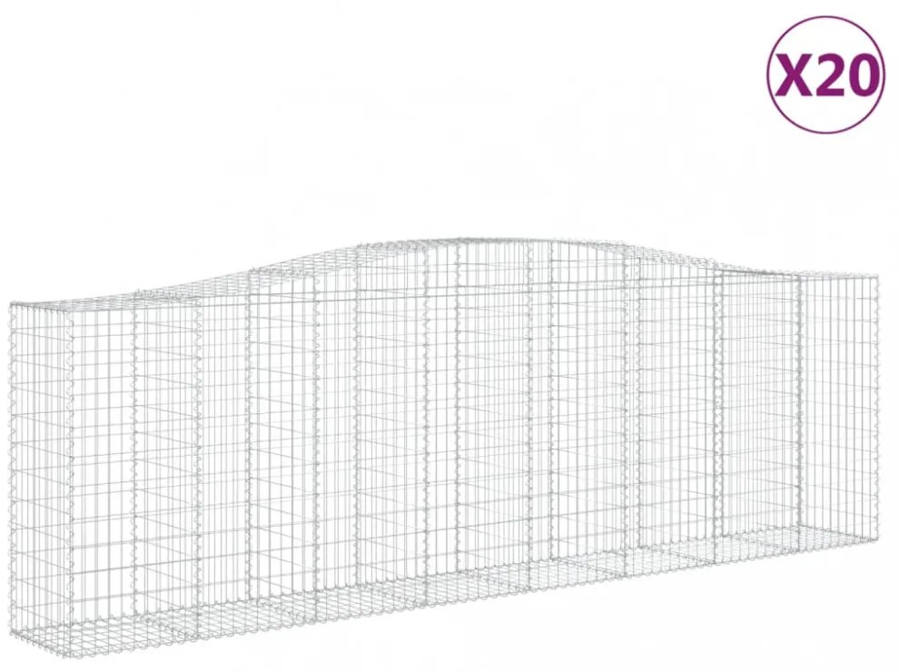 20 db íves horganyzott vas gabion kosár 400x50x120/140 cm