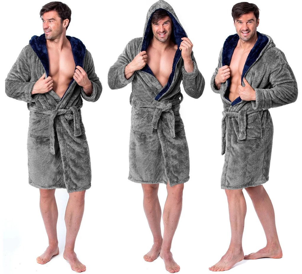 Fürdőköpeny Jordan grey Navy MEN M