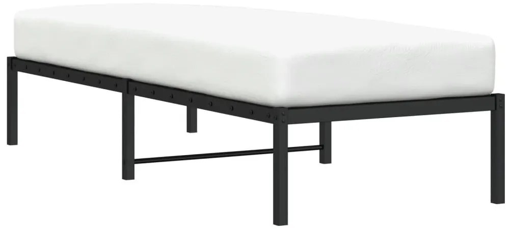 fekete fém ágykeret 80 x 200 cm