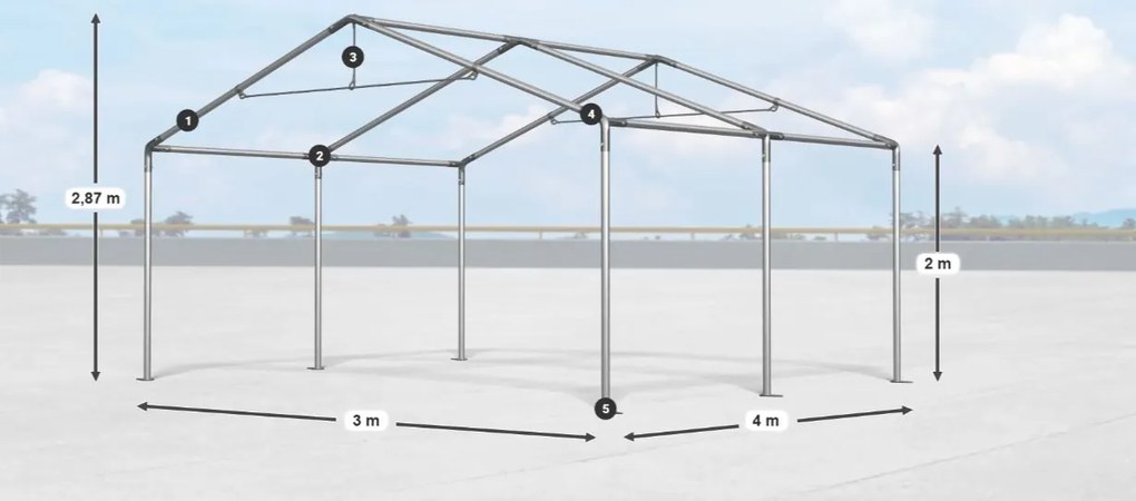 Raktárcsarnok 3x4x2m Comfort PE 240g