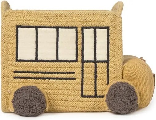Okkersárga textil játéktároló kosár 22x19x15 cm School Bus – Lorena Canals