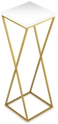 LOFT virágtartó állvány 70x24 cm arany/fehér