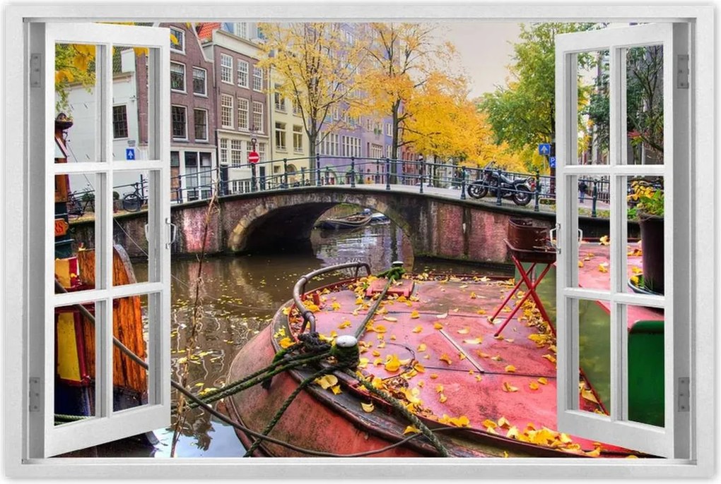 Poszterek 90x60 Rózsaszín híd Amszterdam