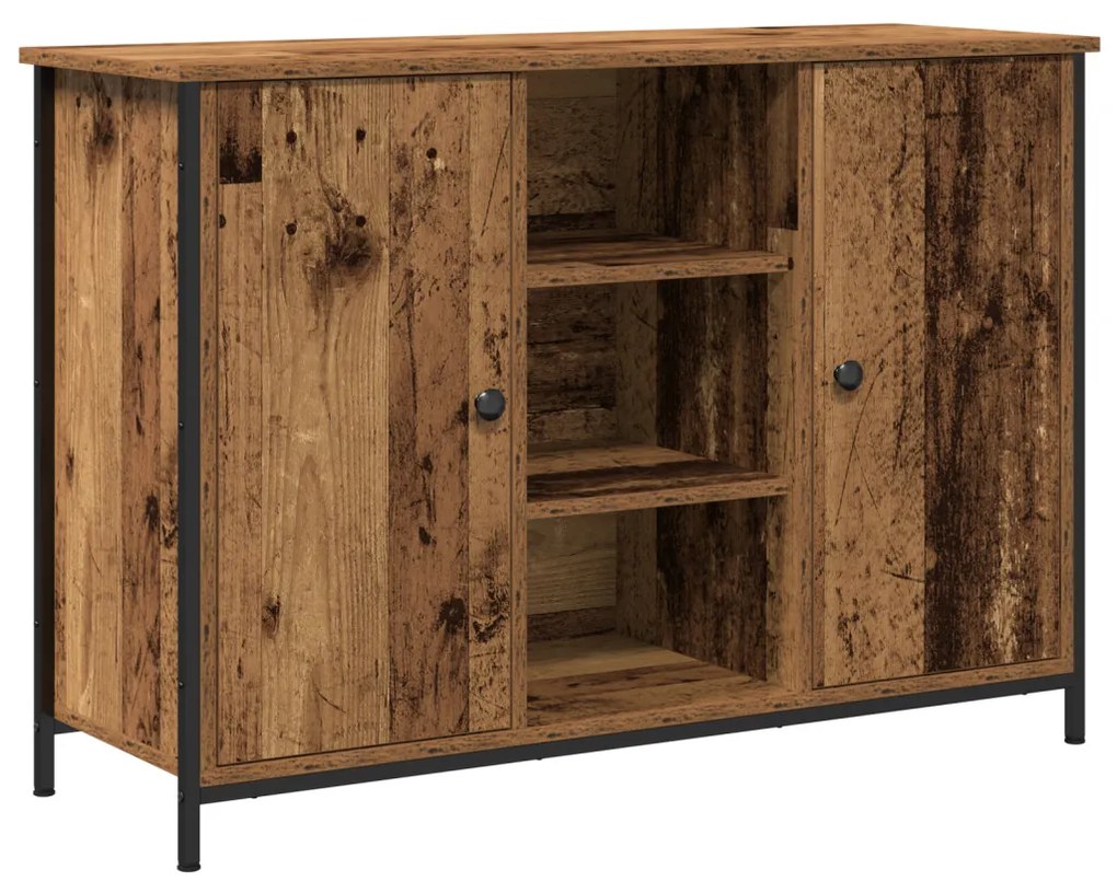 Old Wood oldalszekrény 100x35x70 cm Mérnöki fa és acél
