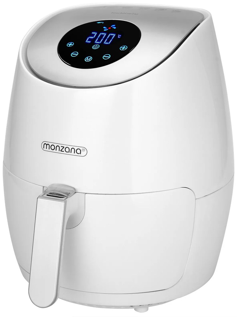 monzana® Forró levegős sütő FRYER 1 fehér - 9 az 1-ben érintőképernyővel 1485 W 3,6 l