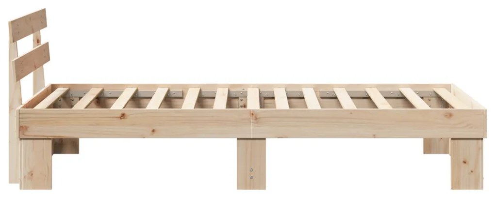 Ágykeret Fejtámlával 80x200 cm Tömör Fa Fenyő