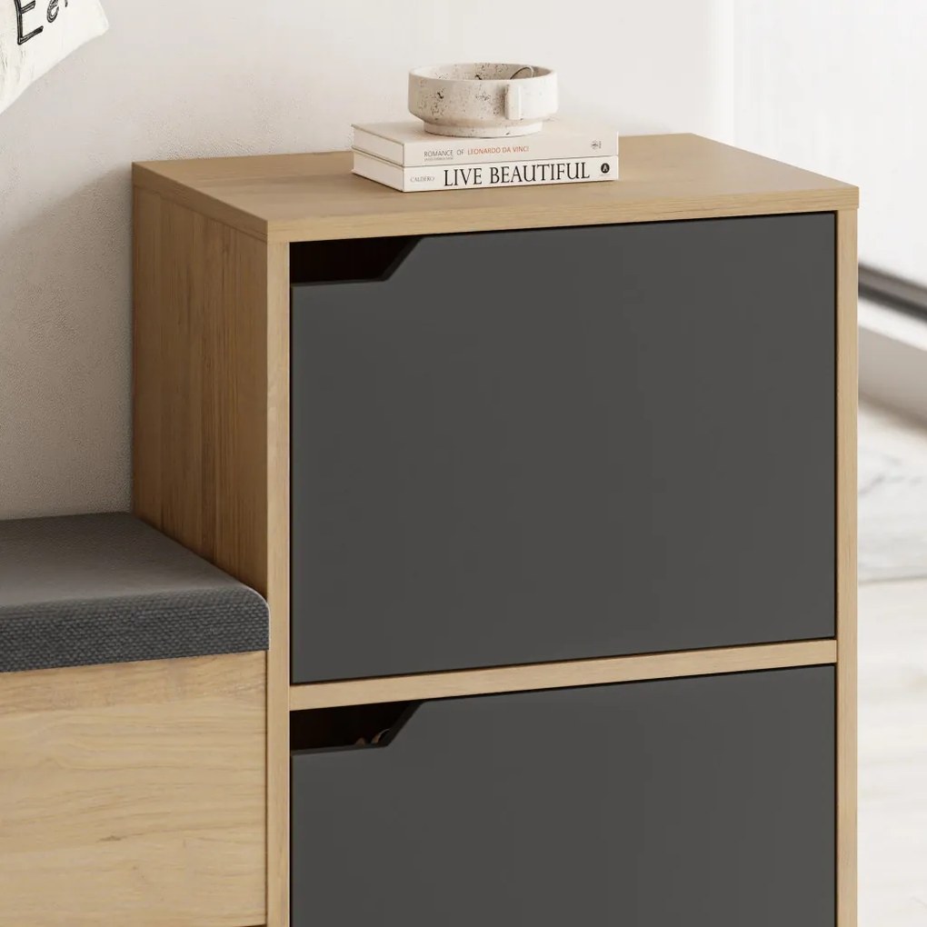 Haven Shoe Bench - Oak, Anthracite