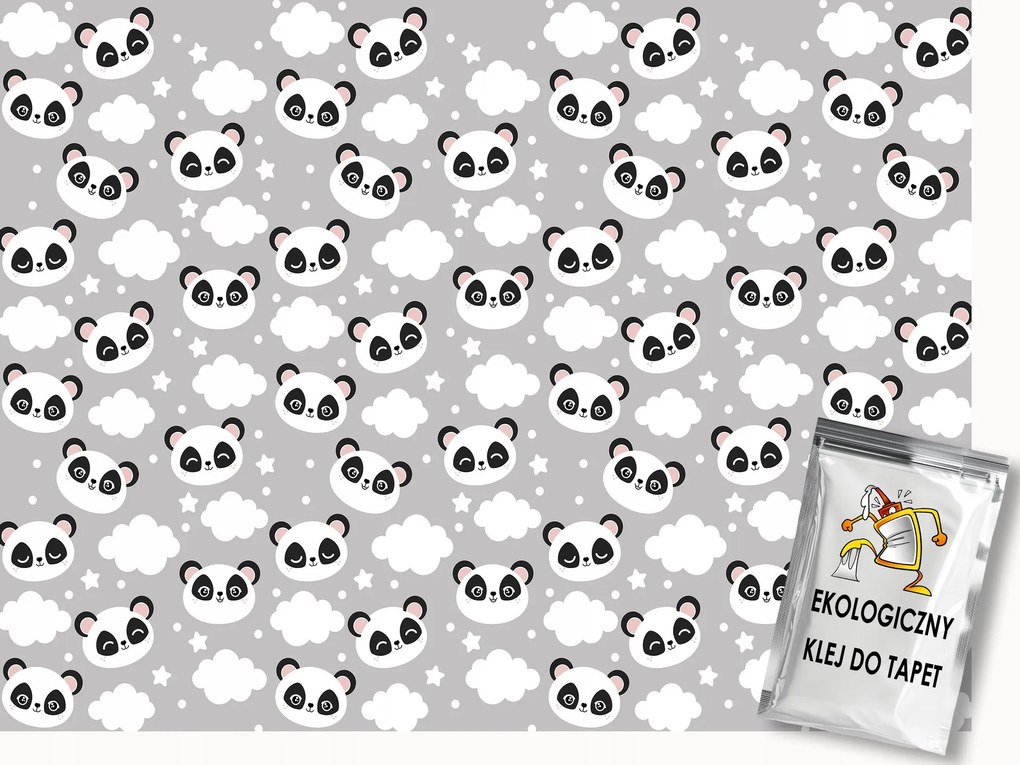 Fotótapéta Flizelina Gyerekek Ég Felhők Mackó Panda Játék 200x140 ragasztó