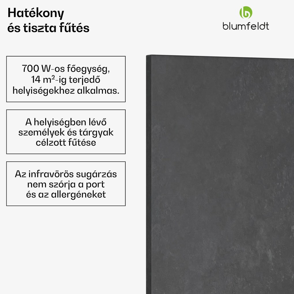 Blumfeldt Heat Square, Infravörös fűtés, WiFi vezérlés, 700 W, IP44