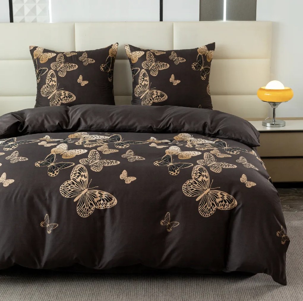 Mikroszálas ágyneműhuzat AURELIS sötétbarna Ágyneműhuzat mérete: 2 db 70 x 80 cm | 160 x 200 cm