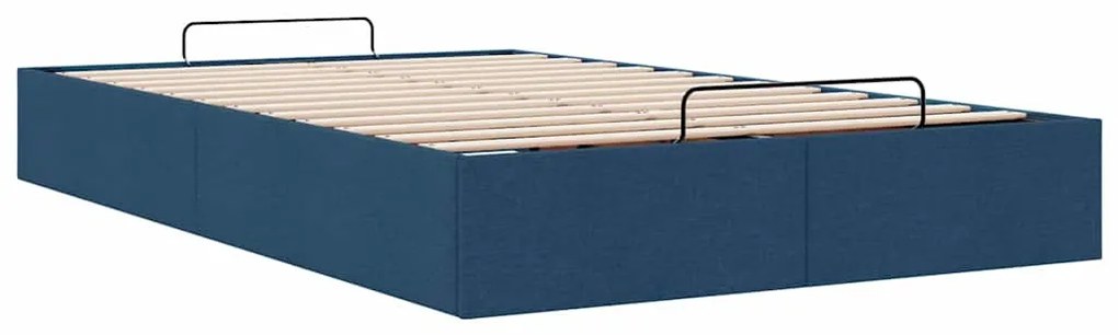 Ottomán ágykeret matrac nélkül kék 120x190 cm szövet