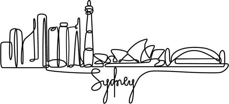 Sydney fém fali dekoráció, 120×52 cm