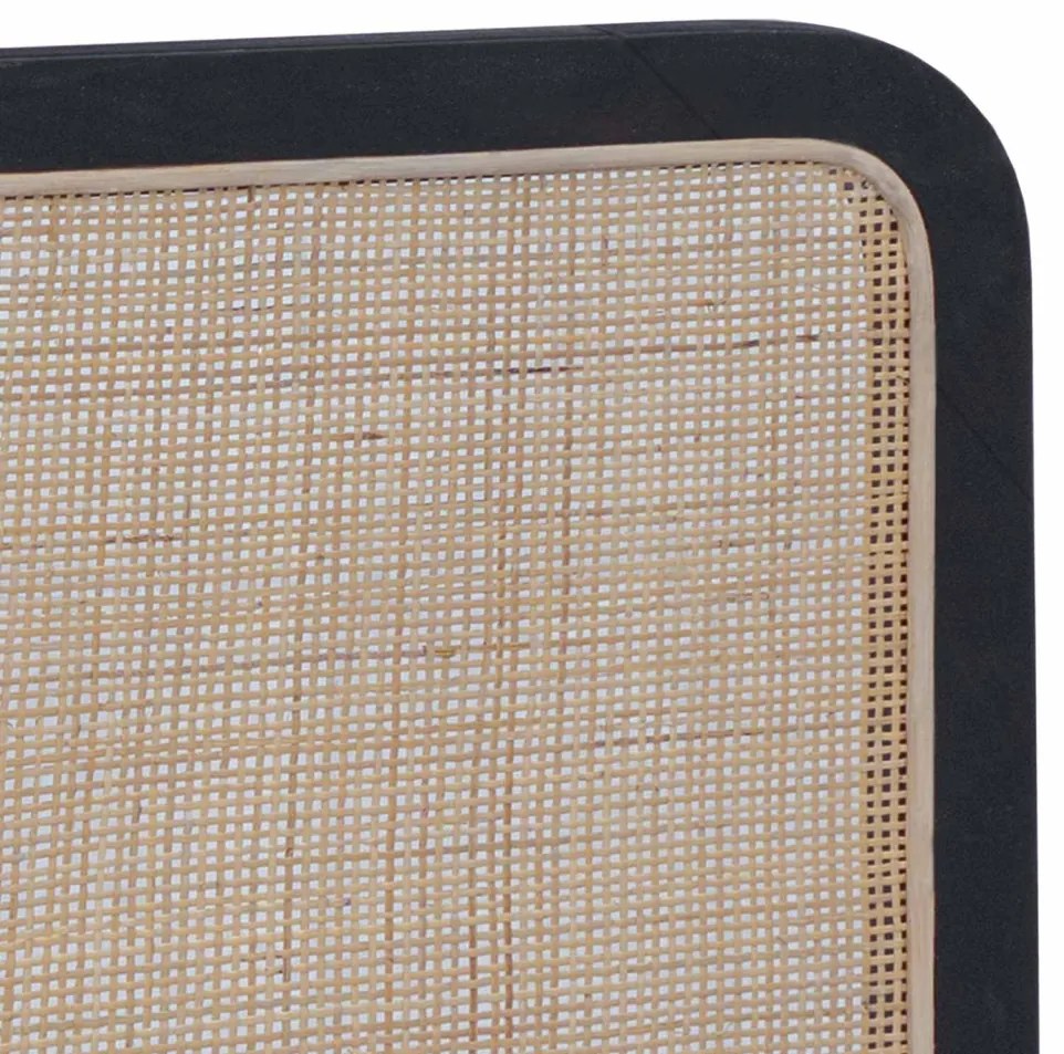 Fejtámla fejtámlával Fekete 100 x 55 x 3 cm Rattan
