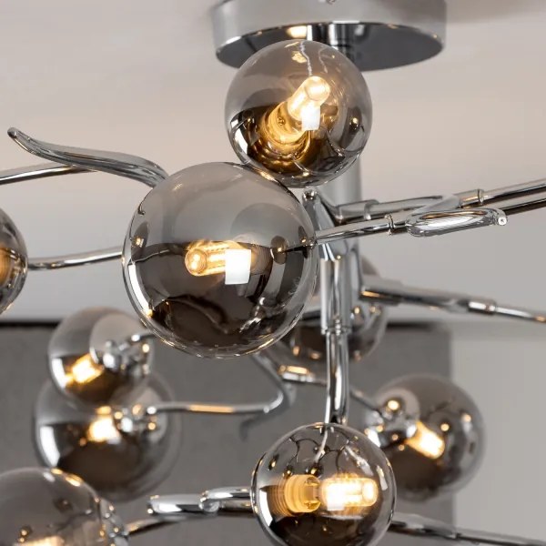 Brilagi - LED Felületre szerelhető csillár MISTEL 15xG9/3W/230V fényezett króm/füstös