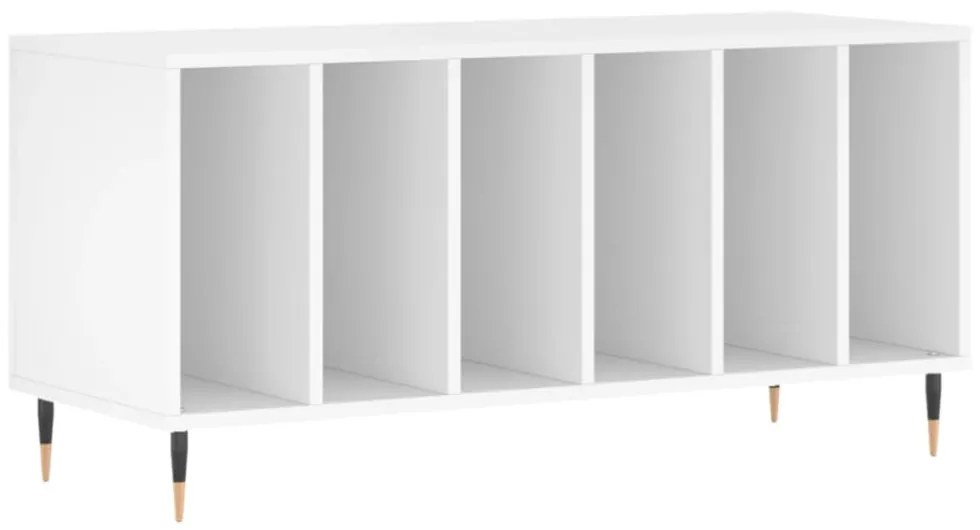 fehér szerelt fa hanglemezszekrény 100 x 38 x 48 cm