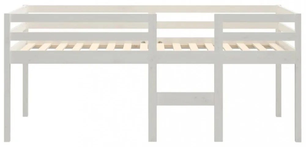fehér tömör fenyőfa magasított ágy 75x190 cm