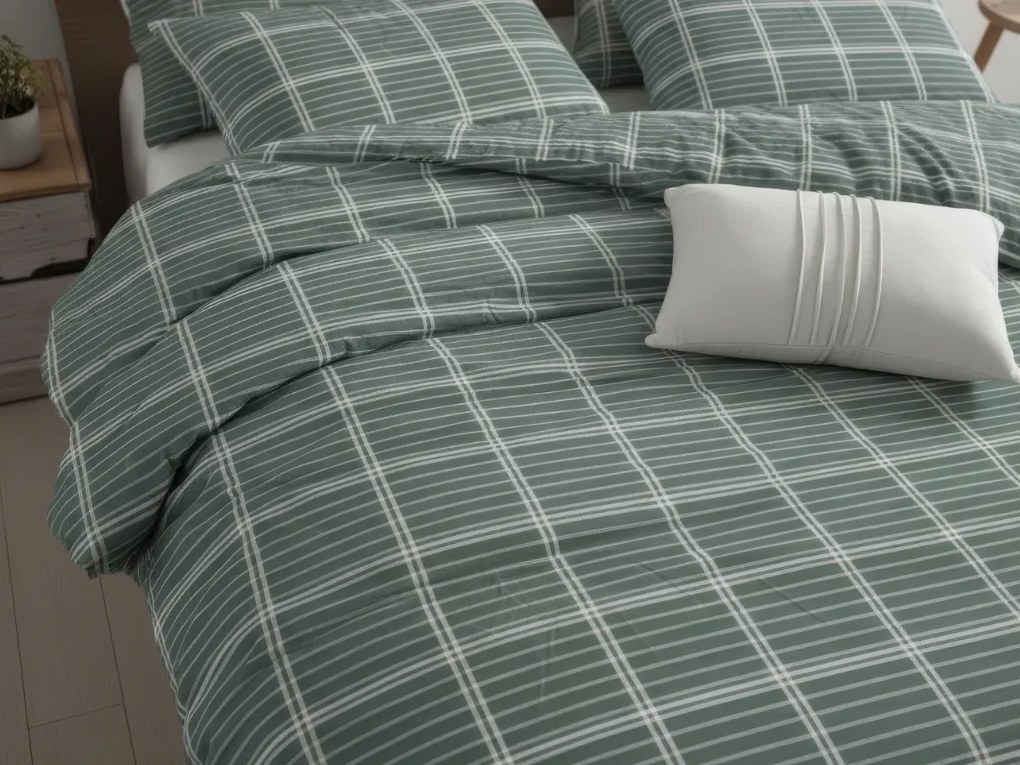 Renforcé pamut ágyneműhuzat FIOREA zöld Ágyneműhuzat mérete: 70 x 90 cm | 140 x 220 cm