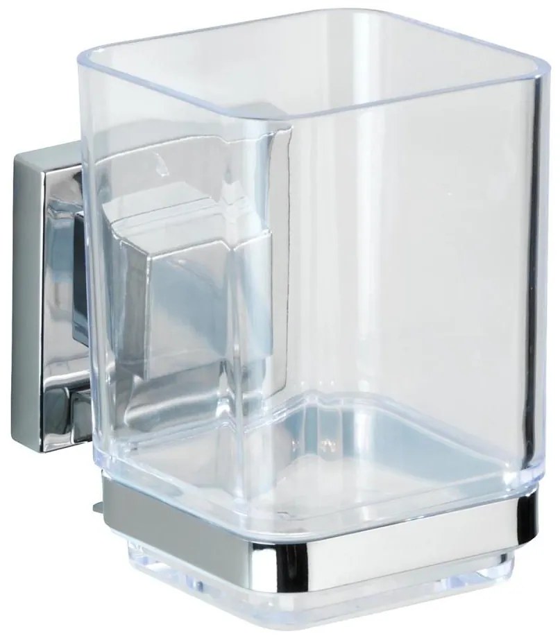 WENKO 22680100 - VACUUM-LOC QUADRO ED pohár 7,5 x 10 cm, ezüst/fényes króm/átlátszó