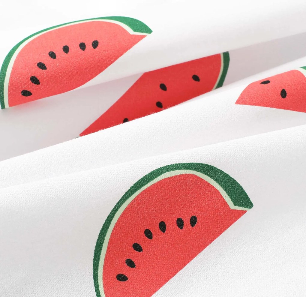 Goldea pamut ágyneműhuzat duo - görögdinnyék, világoszöld hátoldal 200 x 200 és 2db 70 x 90 cm