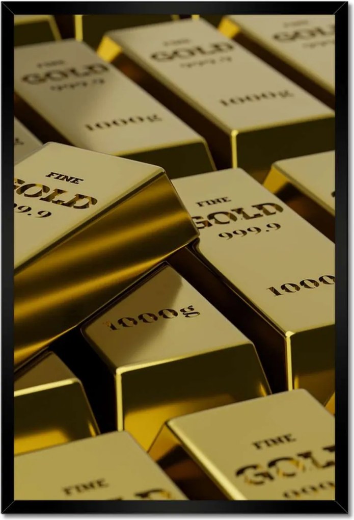 Poszterek keretben 40x60 Arany rúd arany 1000g