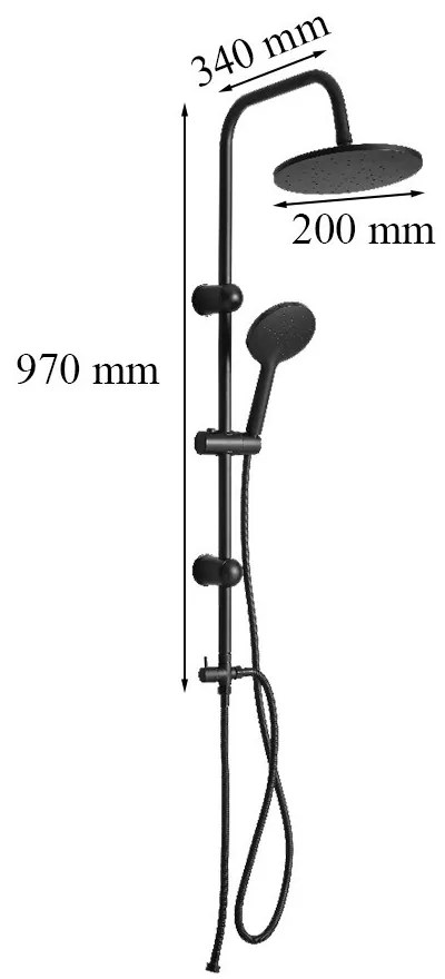 Corina Black zuhanyszett csaptelep nélkül