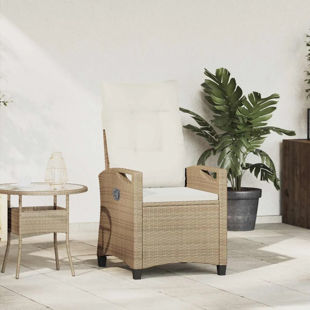 Fekvő Kerti Szék Beige és krém 56 x 60 x 112 cm polirattan