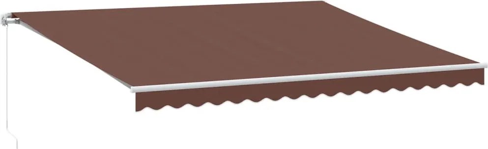 Barna kézzel kihúzható LED-es napellenző 450 x 350 cm