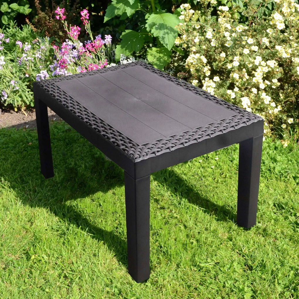 JACK RATAN kerti műanyag asztal antracit színben