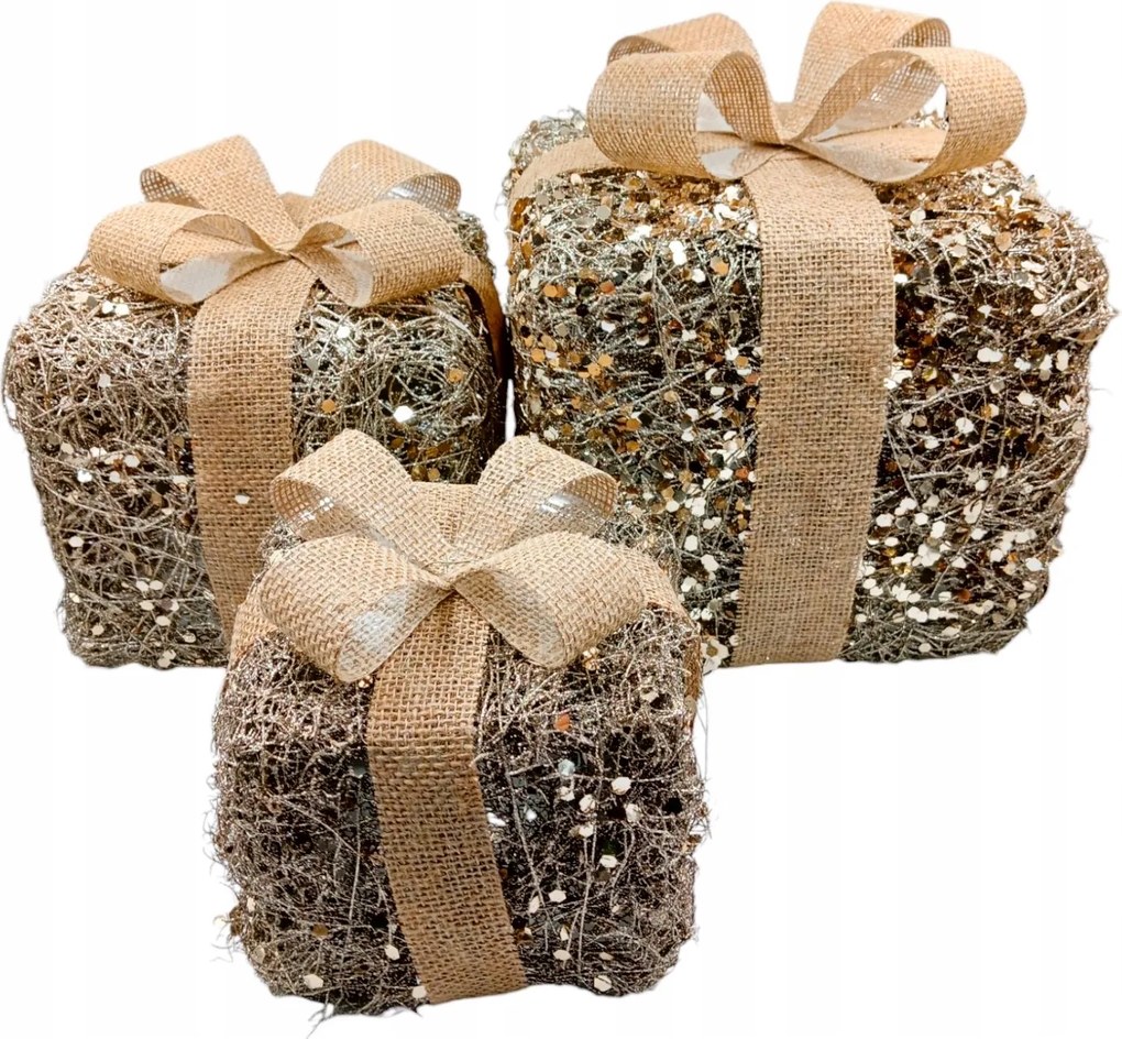 Nagy Ajándékok Led Karácsonyi Díszek Karácsonyi Ajándék Szett 3 Db 30 cm