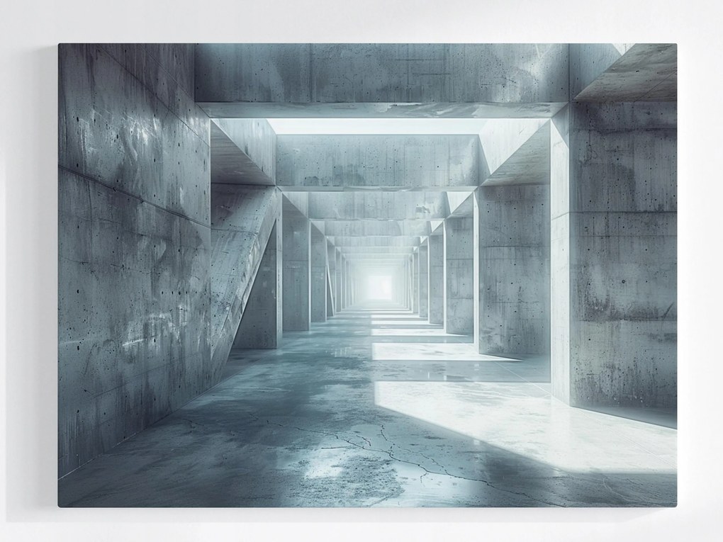 Poszter Alagút Beton Minimalizmus Geometria Folyosó 80x60