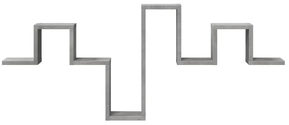 betonszürke szerelt fa fali polc 104,5 x 10 x 43 cm