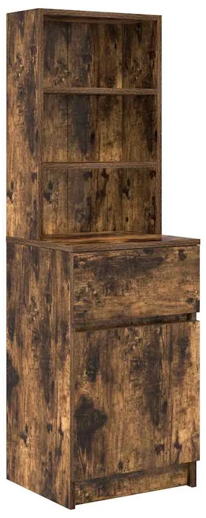 Füstös tölgy színű szerelt fa éjjeliszekrény 39x35x125 cm