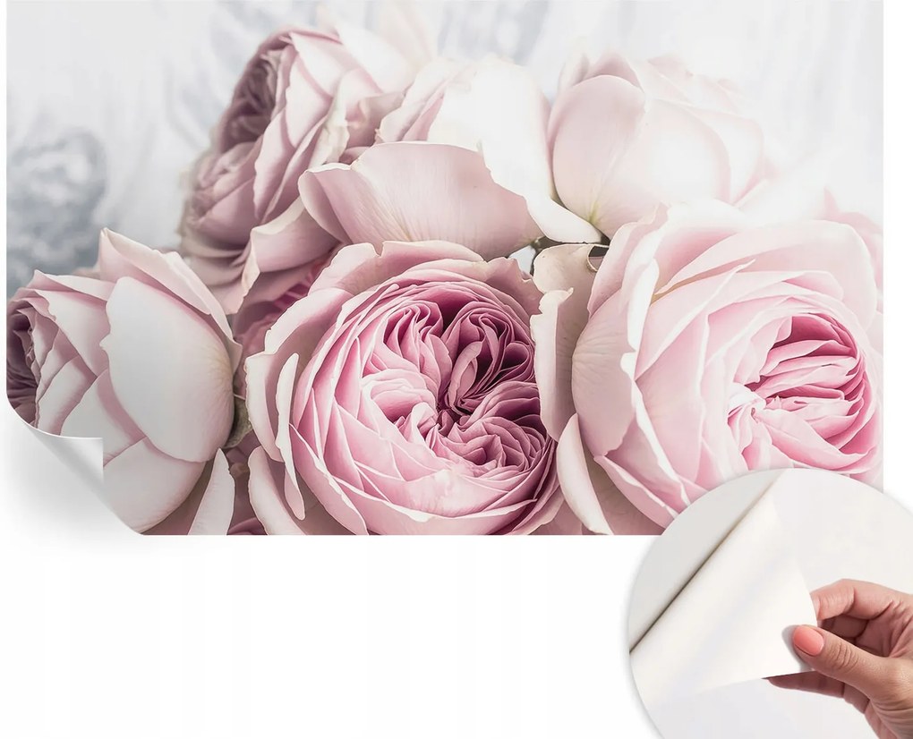 Öntapadós Dekoratív Fotótapéta Hálószobába Rózsaszín rózsák 416x254 cm