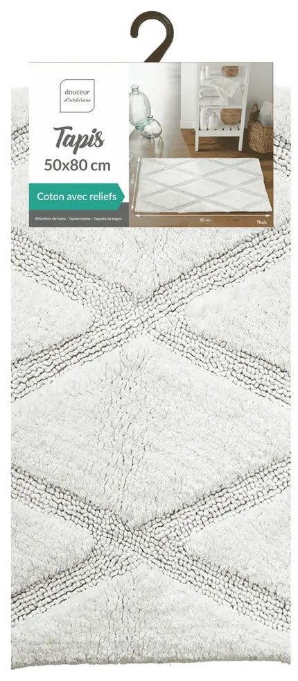 Fehér fürdőszobai kilépő 50x80 cm Thais – douceur d'intérieur