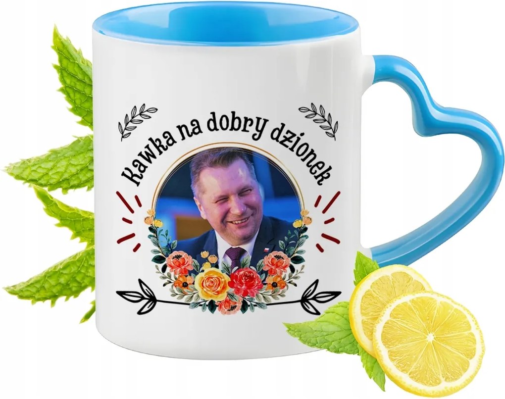 Fekete Bögre Kék Szív Alakú Füllel Ajándék