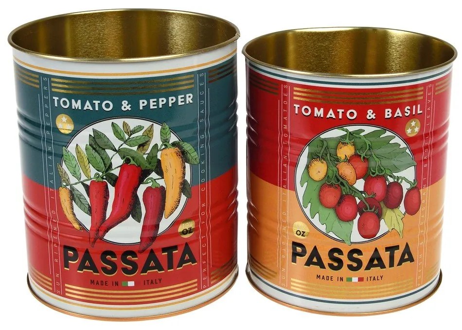 Dekoratív ón tárolódoboz szett 2 db-os ø 11x13 cm Passata – Rex London