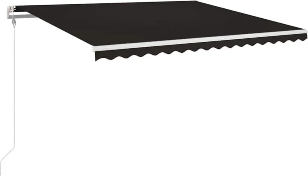 vidaXL antracitszürke szélérzékelős és LED-es napellenző 450 x 350 cm