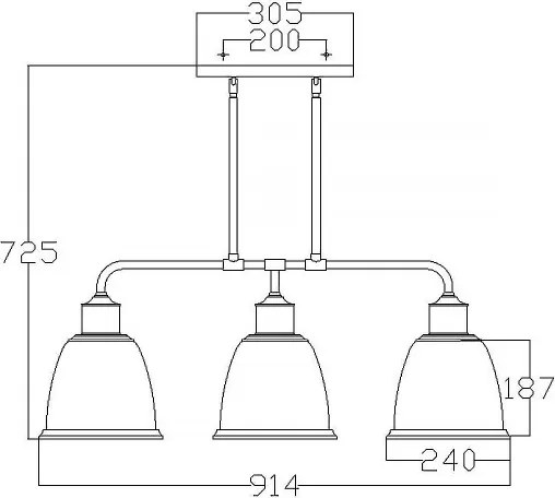 Feiss FE-HOBSON-3P-AB - Rúdon függesztett HOBSON csillár 3xE27/60W/230V bronz