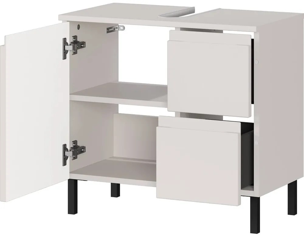 Krémszínű alacsony mosdó alatti szekrény 60x56 cm Salinas – Germania