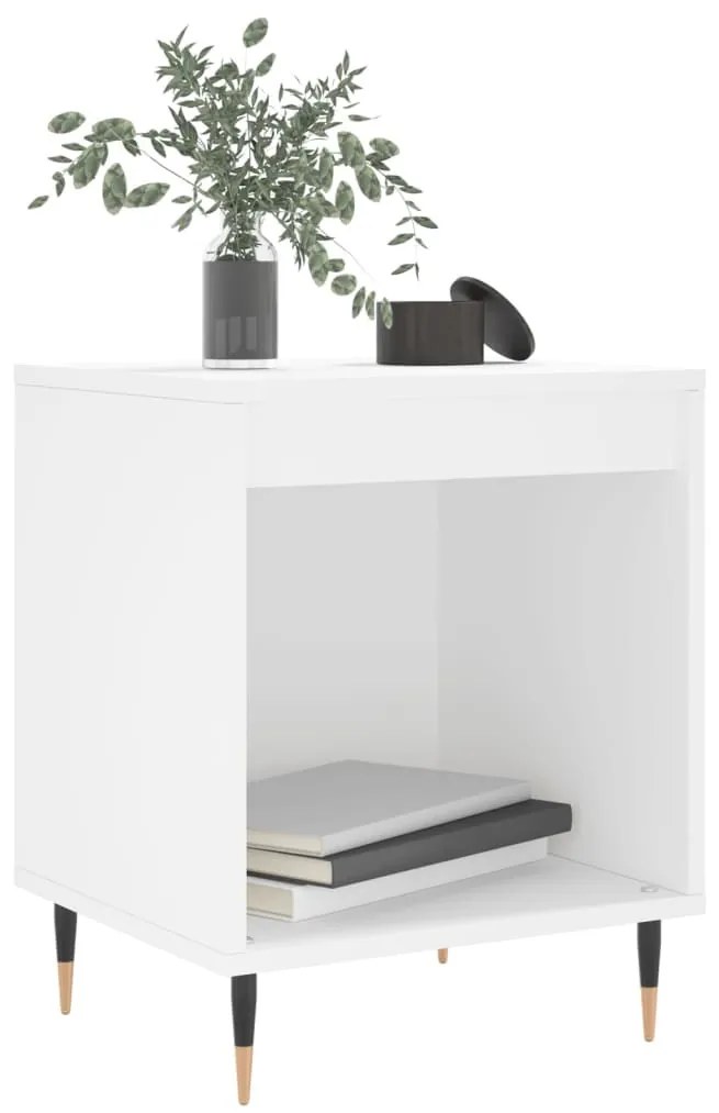 Fehér szerelt fa éjjeliszekrény 40 x 35 x 50 cm