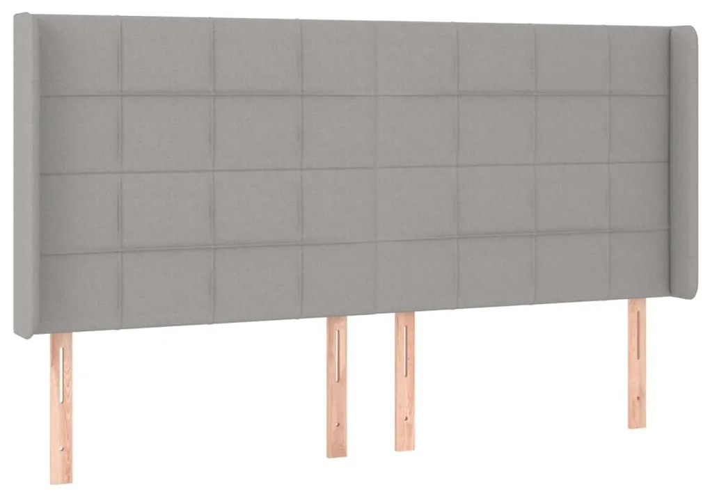 világosszürke szövet LED-es fejtámla 203x16x118/128 cm