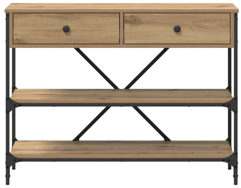 Konzolasztal Mesteri tölgy 100x34.5x75 cm Szerelt fa