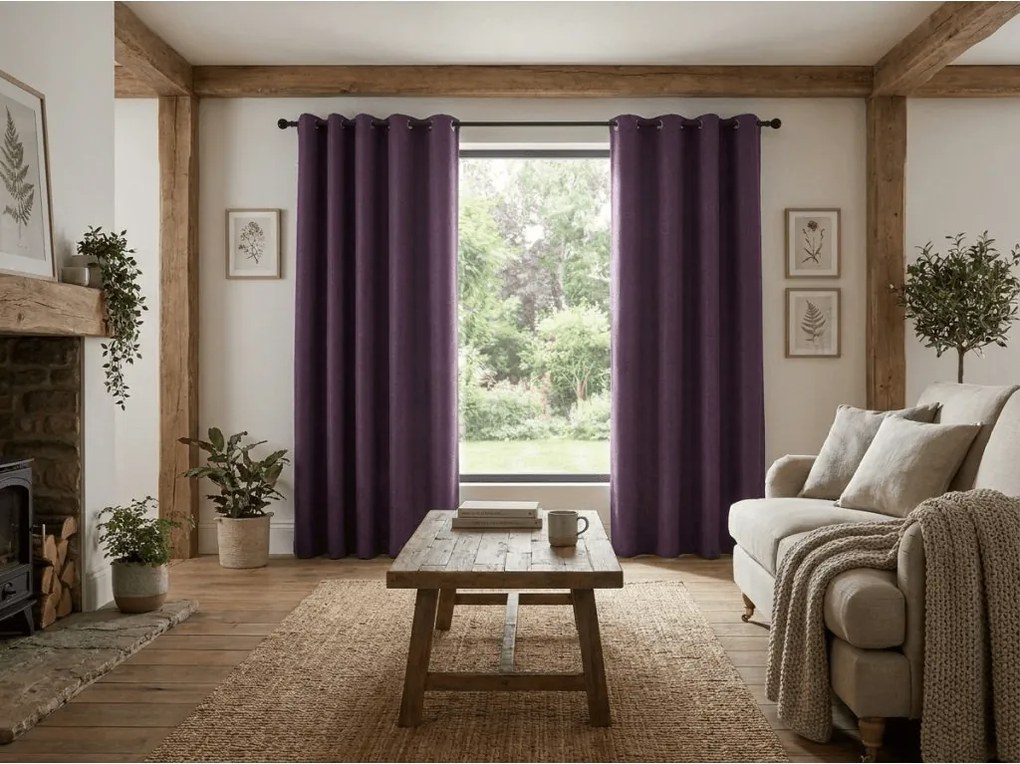 Sötétítő függöny DUNES VELVET 140x250 cm, lila Felfüggesztés: Fém gyűrűk