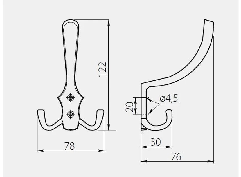 Fogas fém, K24-A0, kalaptartós, antik ezüst